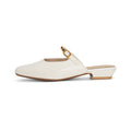 Damen elegante Mules mit dekorativem Riemen und glänzender Schnalle