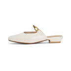 Damen elegante Mules mit dekorativem Riemen und glänzender Schnalle