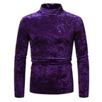 Herren eleganter Rollkragenpullover aus samtigem Stoff R&B