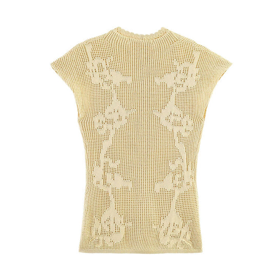 Damen elegante Strickbluse mit filigranem Muster R&B