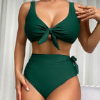 Damen Hochtailliertes Bikini-Set mit verspieltem Knotendesign R&B