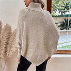 Damen Oversized Strickpullover mit Rollkragen und Knopfdetails R&B