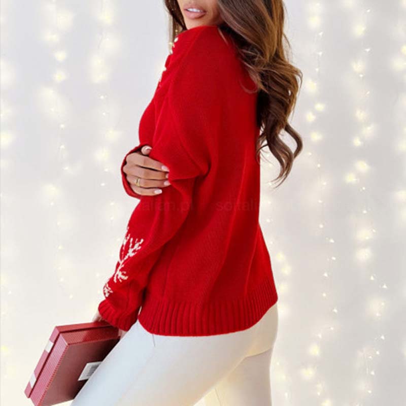 R&B | Weihnachtlicher Strickpullover Mit Fröhlichem Motiv