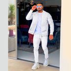Herren modisches Athleisure Set mit strukturiertem Design und elastischem Bund R&B
