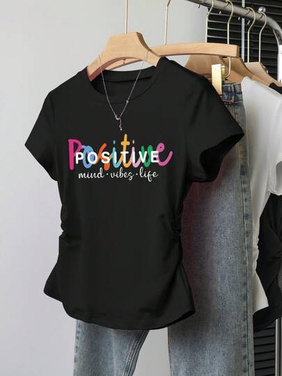 Damen Crop-T-Shirt mit figurbetontem Schnitt und modernem Design R&B