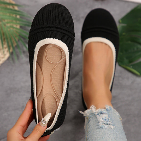 Damen Bequeme und atmungsaktive Ballerinas mit elastischem Einsatz R&B