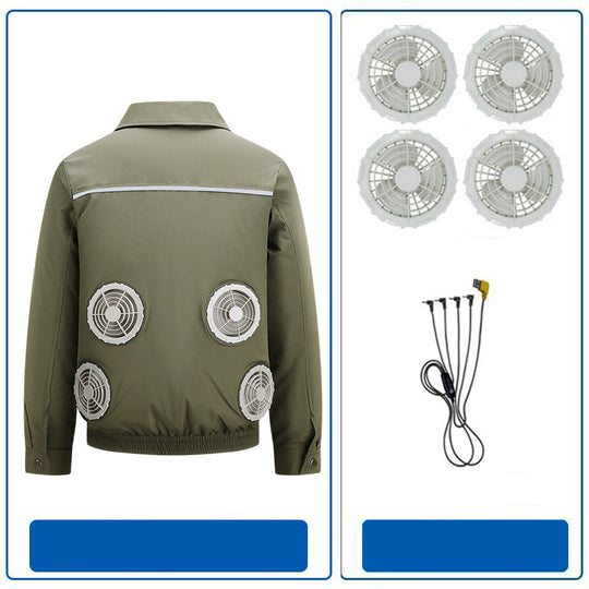 Herren nan atmungsaktive Kühljacke mit integrierten USB-Lüftern R&B