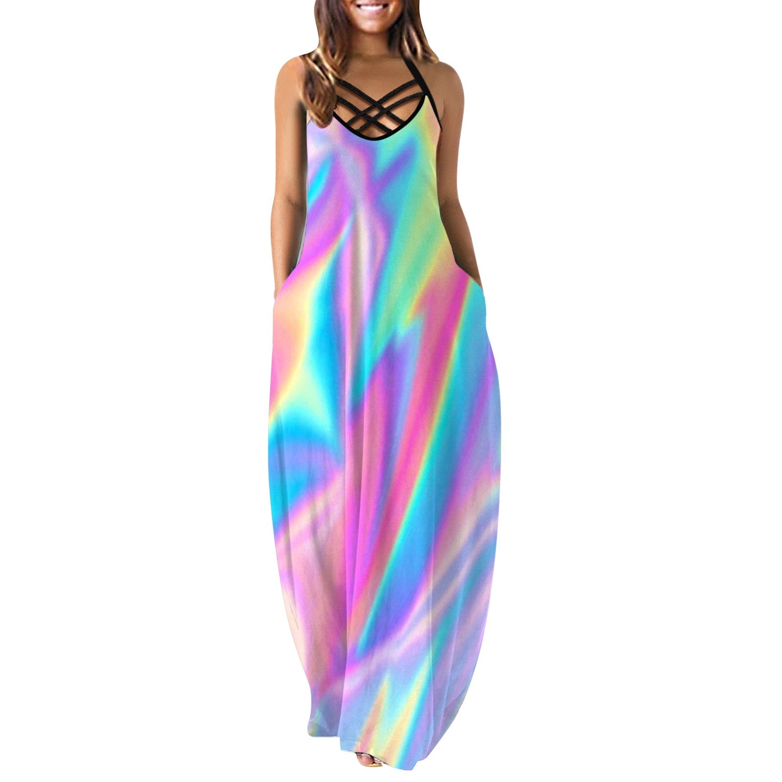 Damen Maxikleid mit trendigem Rückenausschnitt R&B