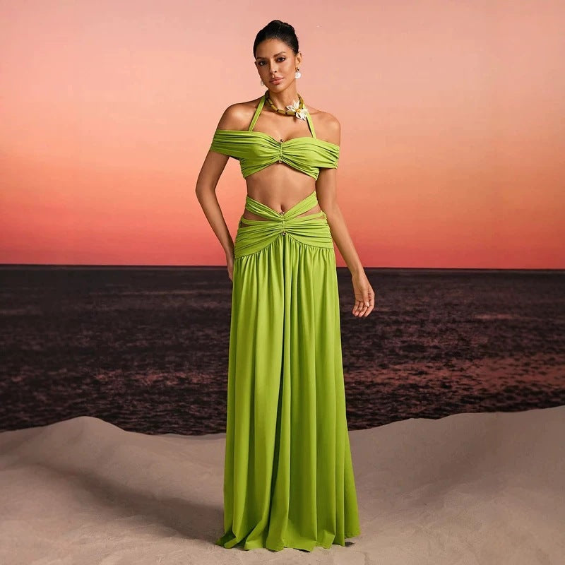 Damen Maxi-Kleid mit raffiniertem Cut-Out und dekorativem Drapierung R&B