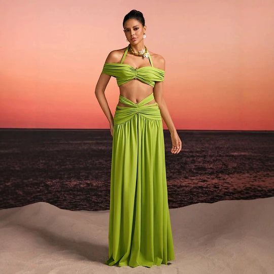 Damen Maxi-Kleid mit raffiniertem Cut-Out und dekorativem Drapierung R&B