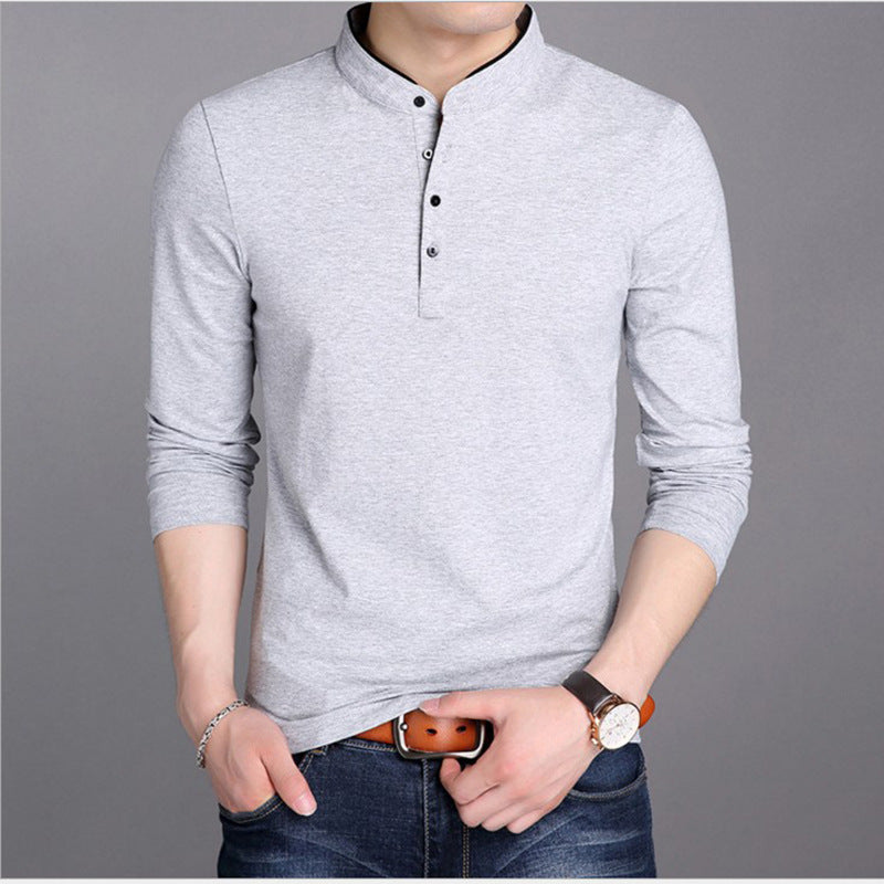 Herren Langarm-Henley-Shirt mit modernem Schnitt und hochwertiger Baumwolle
