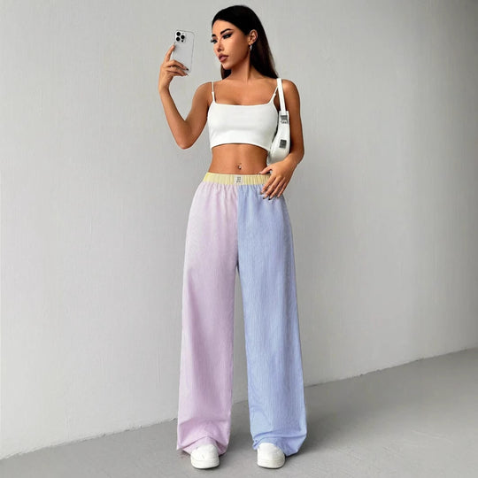 Damen weite Sweatpants mit gestreiftem Design und elastischem Bund R&B