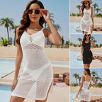 Damen elegantes Netzkleid mit tiefem V-Ausschnitt R&B