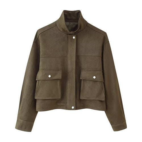 Damen Stilvolle Kurzjacke mit aufgesetzten Taschen R&B