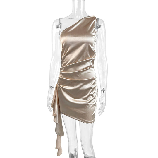 Damen Cocktailkleid mit asymmetrischem Schnitt und drapierten Details R&B
