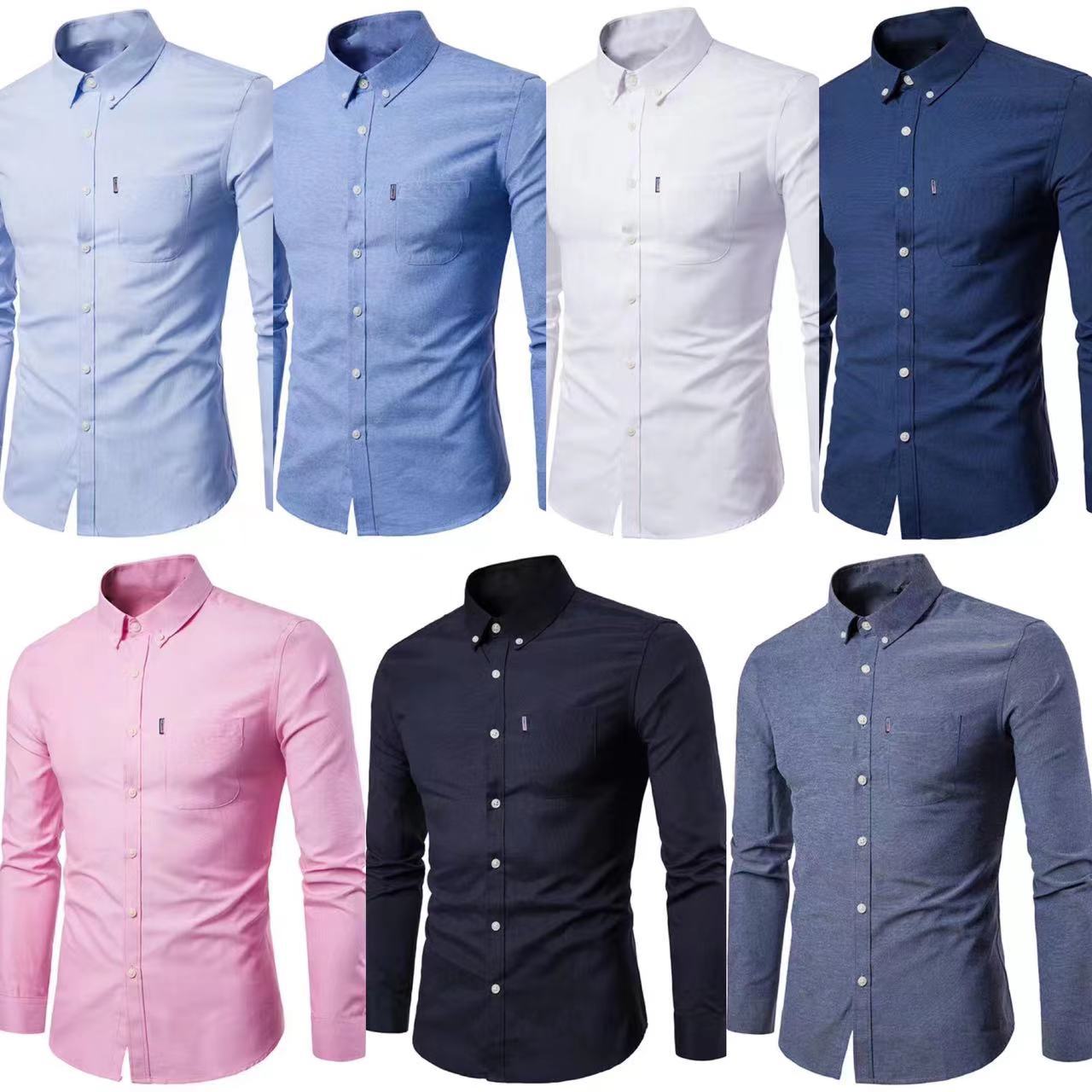 Herren nan tailliertes Oxford-Hemd mit Button-Down-Kragen und Brusttasche R&B