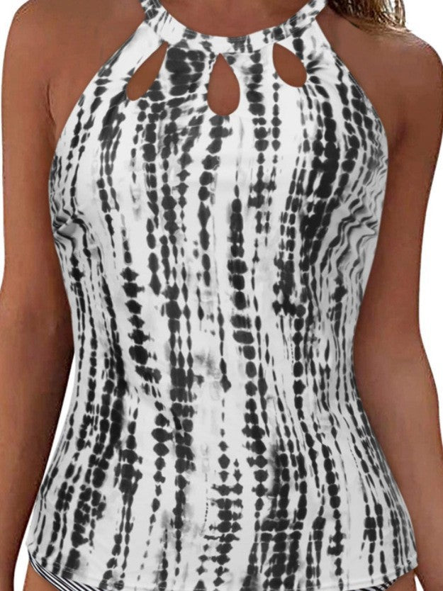 Damen Sportliches Tankini-Oberteil mit modischem Rundhalsausschnitt und Cut-Outs R&B