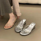 Damen Elegante Wedge-Sandalen mit funkelndem Riemendesign R&B