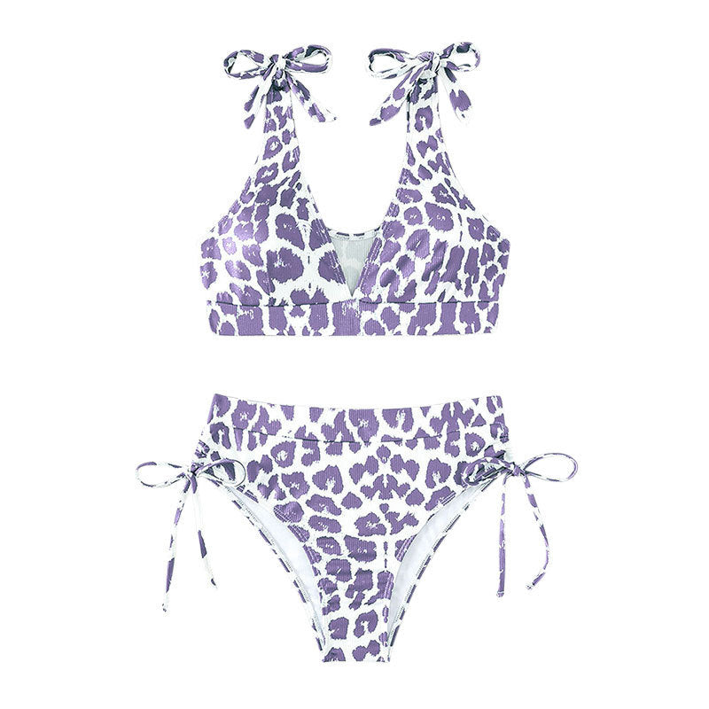 Damen Hochgeschnittenes Bikini-Set mit verspielten Rüschendetails R&B