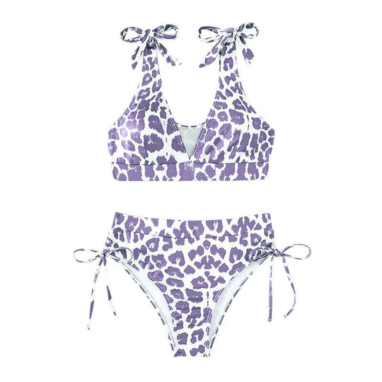 Damen Hochgeschnittenes Bikini-Set mit verspielten Rüschendetails R&B