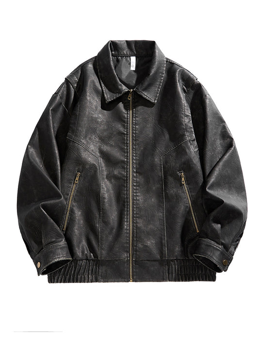 Herren kurz geschnittene jacke mit elastischem Bund und Taschen R&B