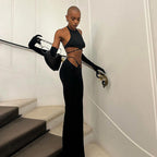 Damen Stylischer High-Waist Jumpsuit mit Cut-Out-Details und weitem Bein R&B