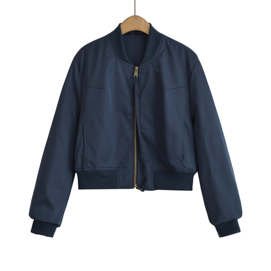 Damen modische Kurzjacke mit elastischem Bündchen R&B