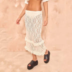 Damen Spitzen Badeanzug Cover-Up R&B