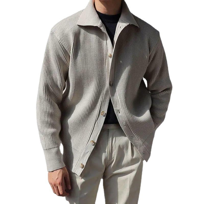 Herren Strukturierte Button-Down-Jacke R&B