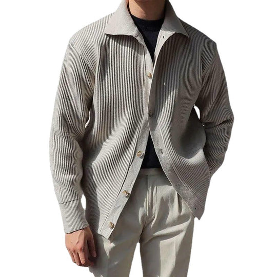 Herren Strukturierte Button-Down-Jacke R&B