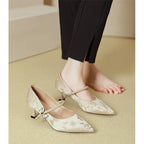 Damen elegante Ballerinas mit stilvollem Schnallen-Design