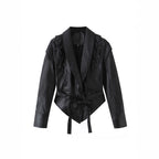 Damen Bikerblazer mit Schnürdetails