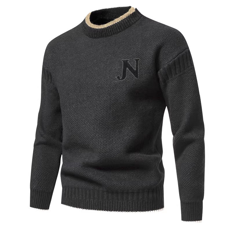 Herren Strukturierter Strickpullover mit Rundhalsausschnitt R&B