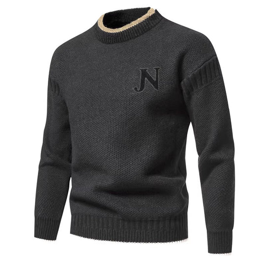 Herren Strukturierter Strickpullover mit Rundhalsausschnitt R&B