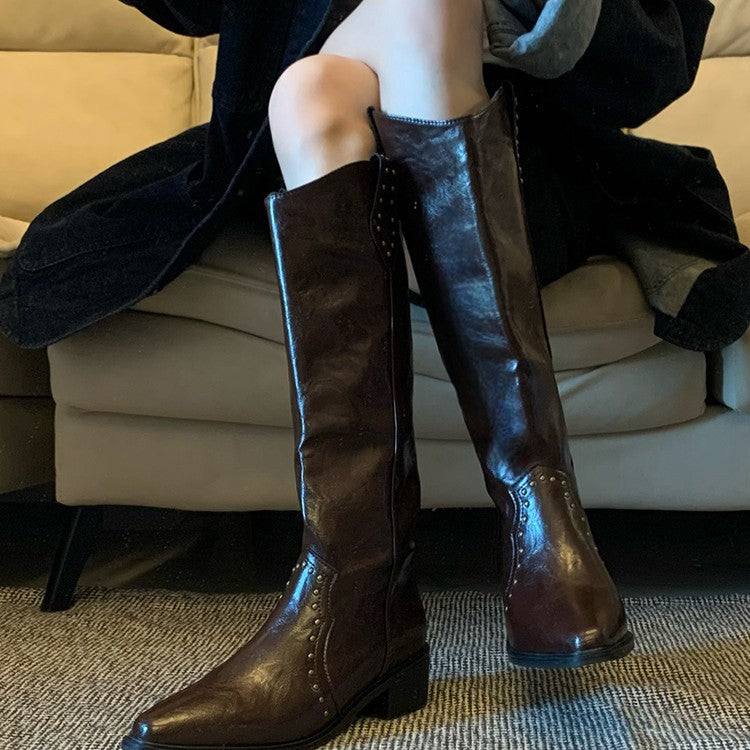 Damen Cowboy-Stiefel mit dekorativen Nieten R&B