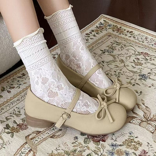 Damen Ballerinas mit Rüschendetail und bequemer Schnalle R&B