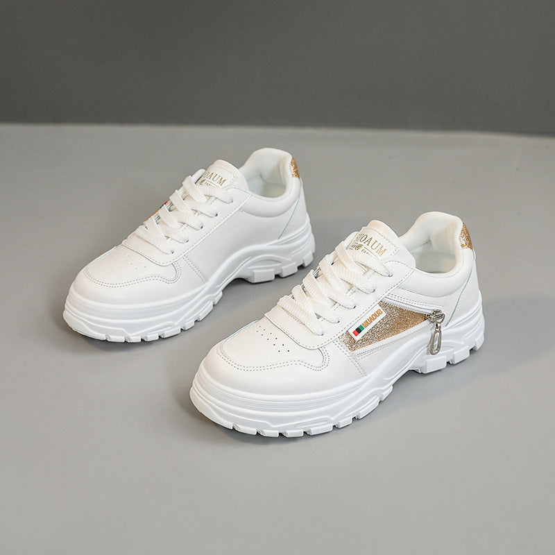 Damen Sneaker mit modischem Reißverschluss und gepolstertem Innenfutter R&B