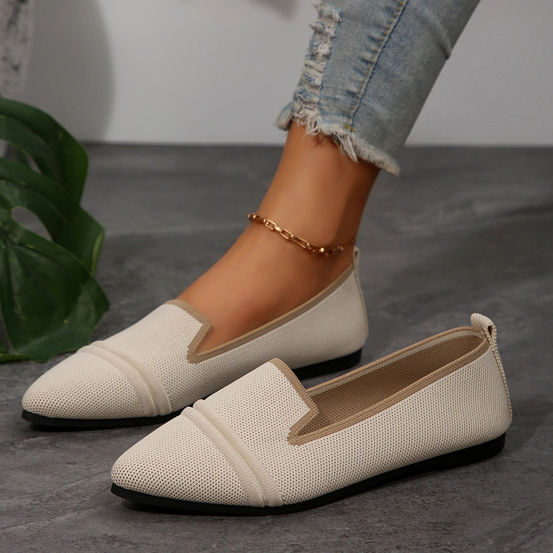 Damen modische Slipper mit atmungsaktivem Strickdesign R&B