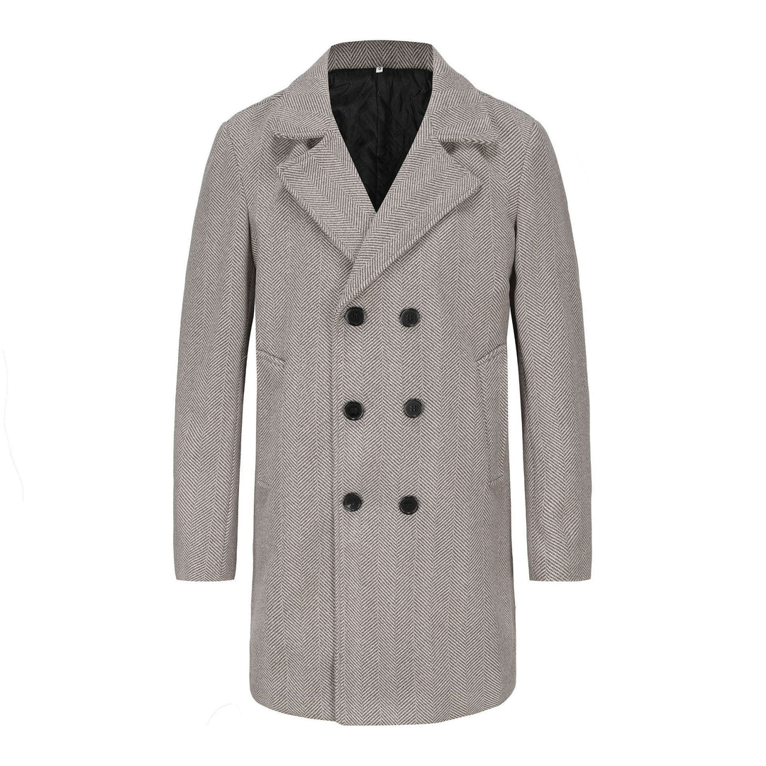 Herren zeitloser Dufflecoat mit elegantem Hahnentrittmuster R&B