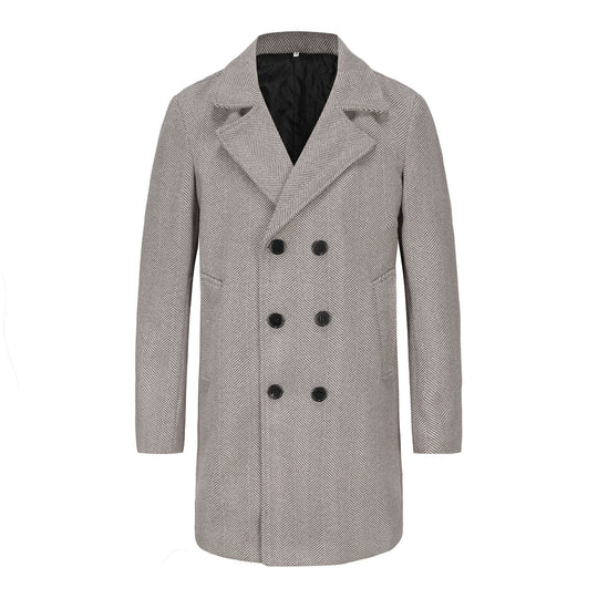 Herren zeitloser Dufflecoat mit elegantem Hahnentrittmuster R&B