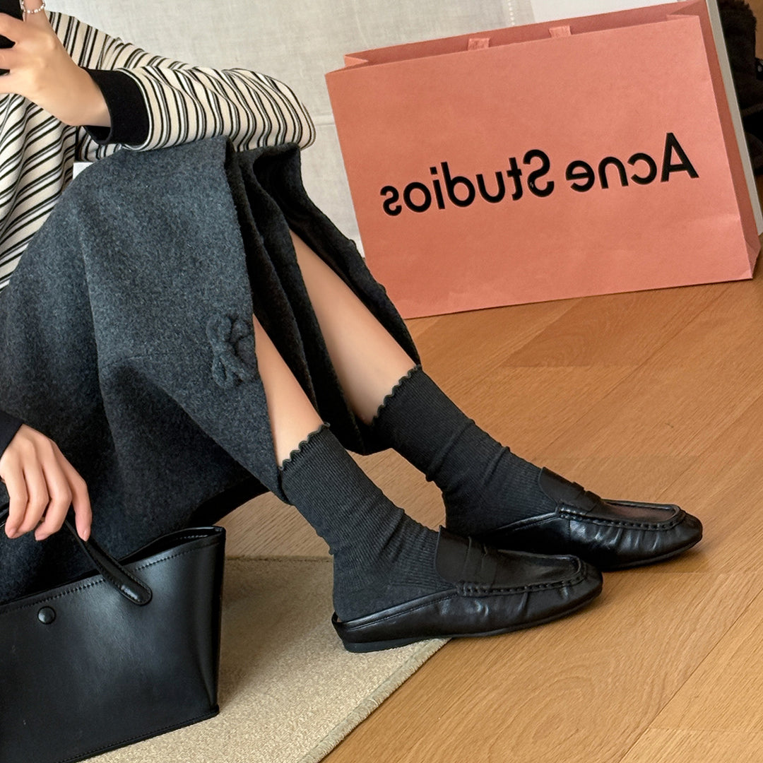 Damen Mokassins aus hochwertigem Leder mit elegantem Riemendesign R&B