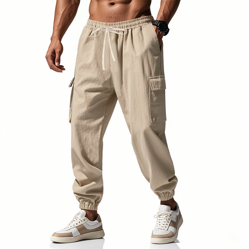 Herren lässige Cargo-Hose mit elastischem Bund und praktischen Seiten- und Oberschenkeltaschen R&B