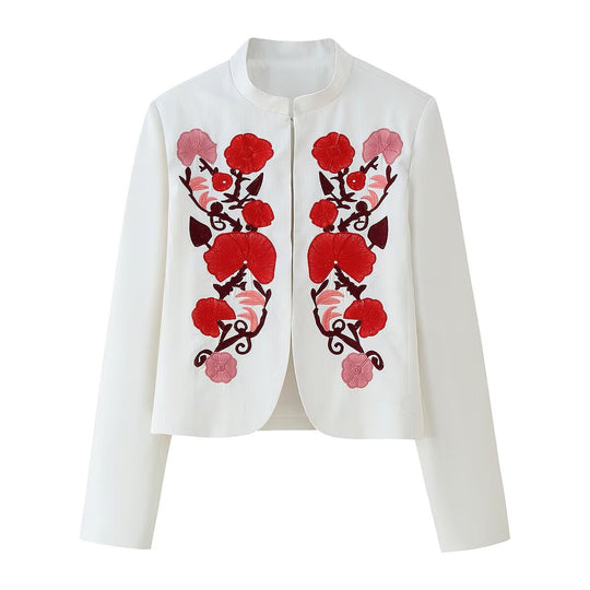 Damen elegante bestickte Jacke R&B