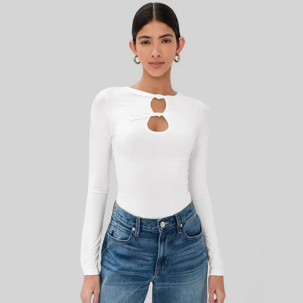 Damen Langarm Oberteil mit raffinierten Cut-Outs und eleganten Details R&B