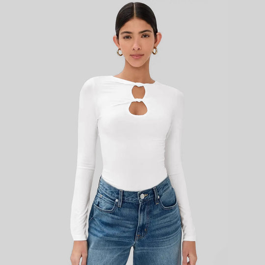 Damen Langarm Oberteil mit raffinierten Cut-Outs und eleganten Details R&B