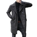 Herren eleganter doppelt geschliffener Wollmantel R&B