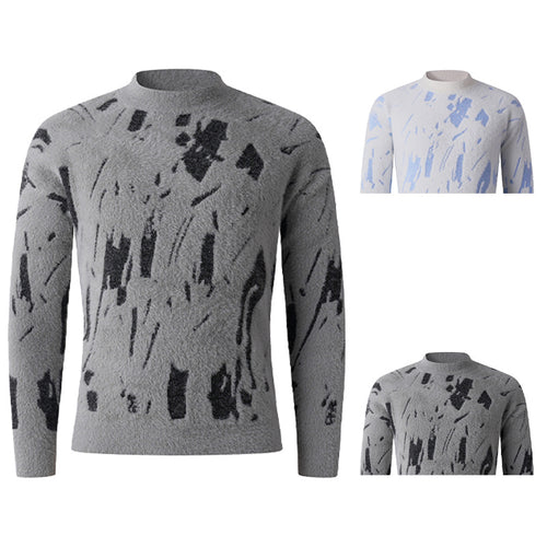 Damen modischer Pullover mit strukturiertem Muster und hohen Kragen R&B