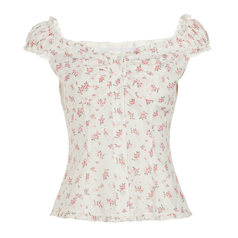 Damen Blusenshirt mit floralem Design und Rüschendetails R&B