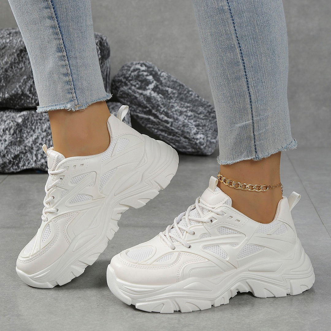 Damen modische Chunky Sneakers mit atmungsaktivem Obermaterial und komfortabler Dämpfung R&B