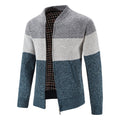Herren Strickjacke mit modernem Zipper und karierter Innenausstattung